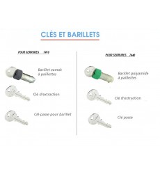 Cl extraction pour serrure  monnaie 7410 et 7440