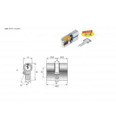 Cylindre double   25x25    4P  NI