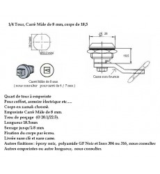 Quart de Tour Carr Mle de 8mm