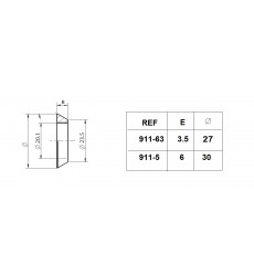 Rosace cnique 911-63 paisseur 3,5 mm