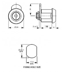 Serrure 0706 1/2T 2S + came plate L38mm