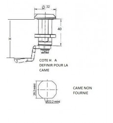 SERRURE 1/4 A VISSER T8 L40