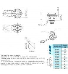Serrure 1048-U7 sur n de cle varie
