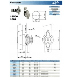 Serrure 1084-1 1/4T Droite 2S sans came