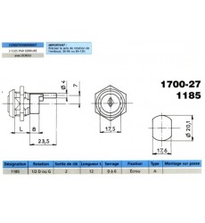 Serrure 1185 1/2T droite ou gauche 2S