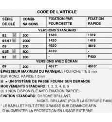 Serrure 1320 sur n 92500