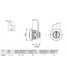  serrure 14700-02 1/4T  droite 1S sans came