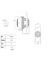 Serrure 1700-43 1/4T droite