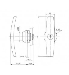 Serrure 17300-01 1/4 droite ou gauche 2S sans came