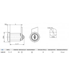 Serrure 26200-05 2S droite ou gauche livr sans came N VARIES