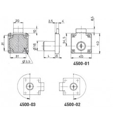 Serrure 4500-01 entraxe 25