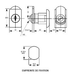 Serrure 4795 1/2T 2S avec came plate l38mm