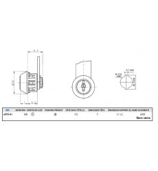 Serrure 4970-01 1/2T 2S sans came