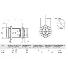 Serrure  911B Dore   sans came