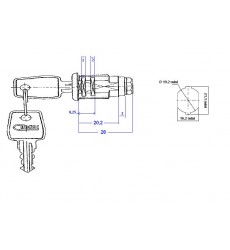 Serrure F107 n VARIE  avec came L38