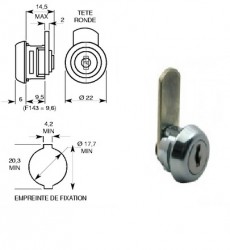 Serrure F324 1/2T 2S