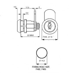 Serrure F405-03  sans came