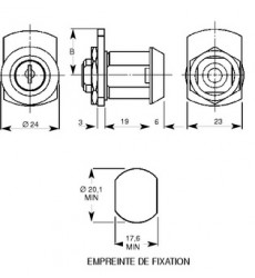 Serrure F575 / REMPLACE 911B 1/2T 2s avec came L38mm