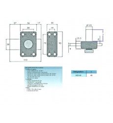 Verrou Bouton CITY avec cylindre  L40