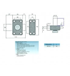 Verrou Bouton CITY avec cylindre  L45