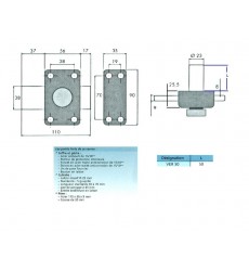 Verrou Bouton CITY avec cylindre  L50